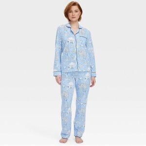 Roller Rabbit x Target - Floral Vines Long Sleeves and Pants Pajama Set Blue